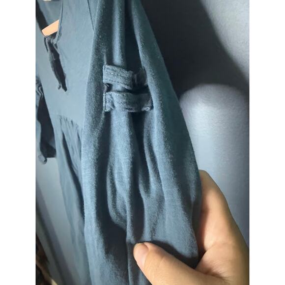 Vintage Volcom Baby Doll Juniors Size Small Y2K 3/4 Sleeve Blue Long Shirt 2000s - Picture 7 of 9